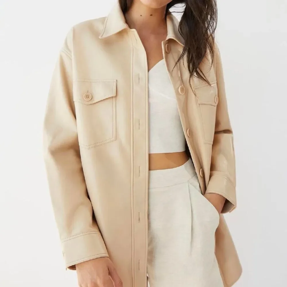 Aritzia Women's Cream and Tan Jacket